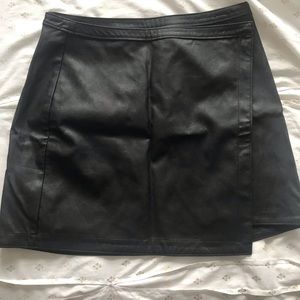 abercrombie faux leather wrap skirt